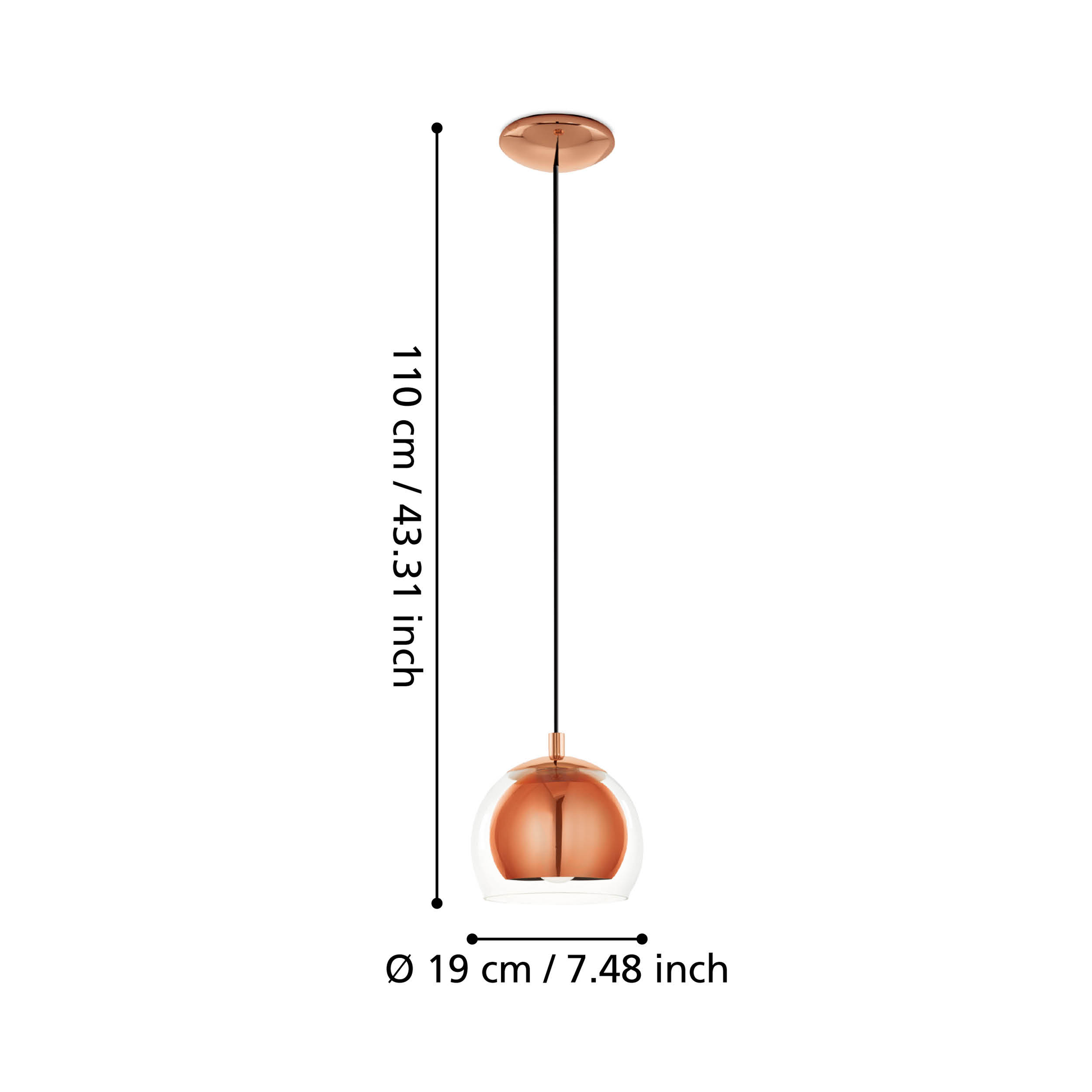 Пендел ROCAMAR Gold 1xE27 Eglo Ø19CM