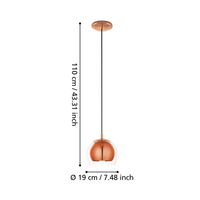 Пендел ROCAMAR Gold 1xE27 Eglo Ø19CM