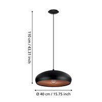 Пендел винтидж MOGANO 1 Black & Gold 110CM Eglo