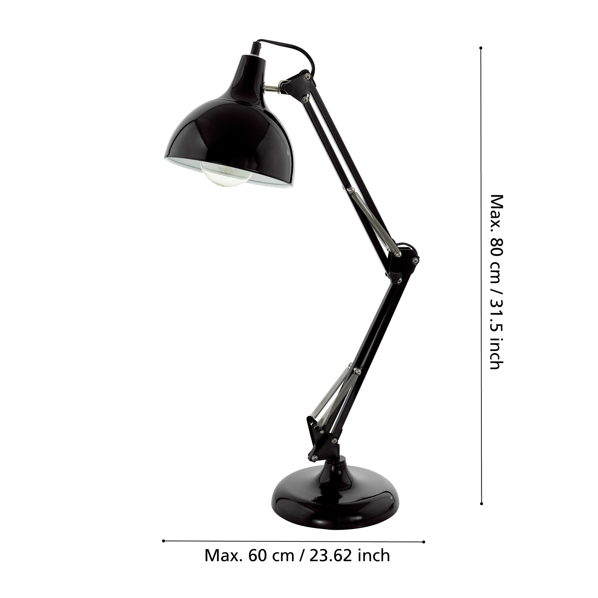 Настолна лампа BORGILLIO Black Регулируема 71CM Eglo