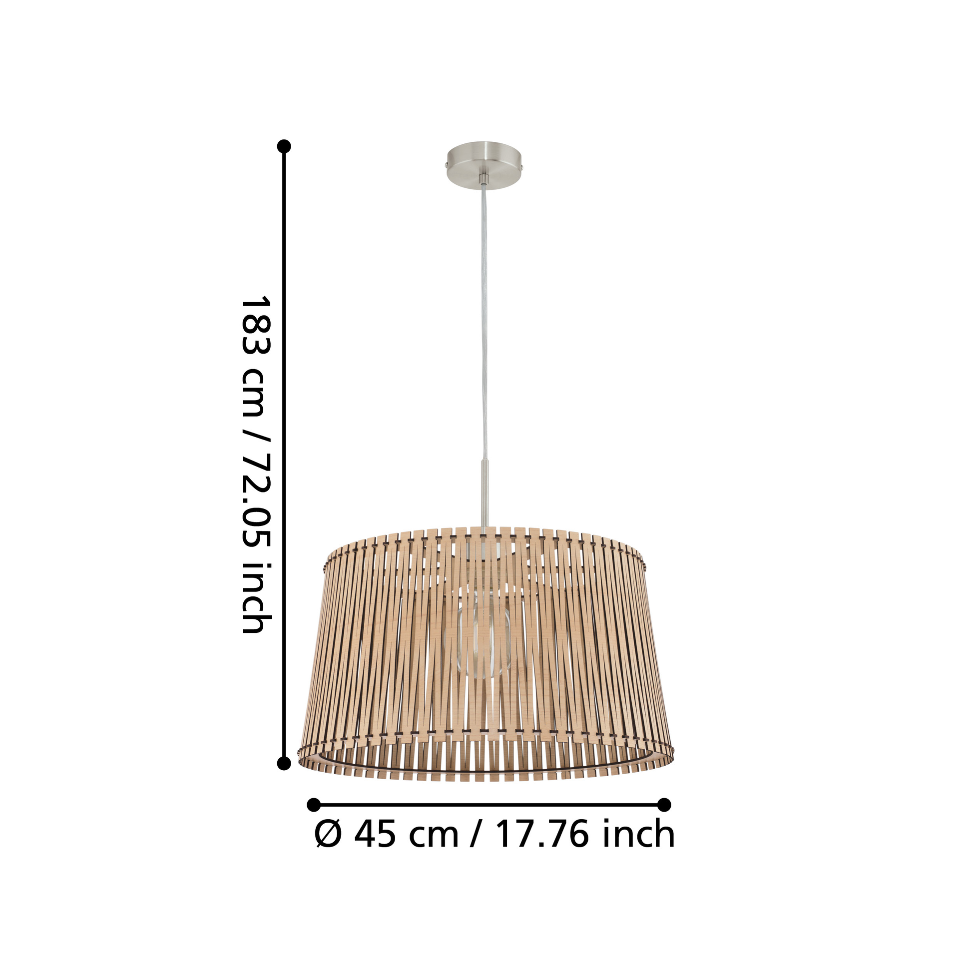 Пендел SENDERO Wood 1xE27 Eglo Ø45CM