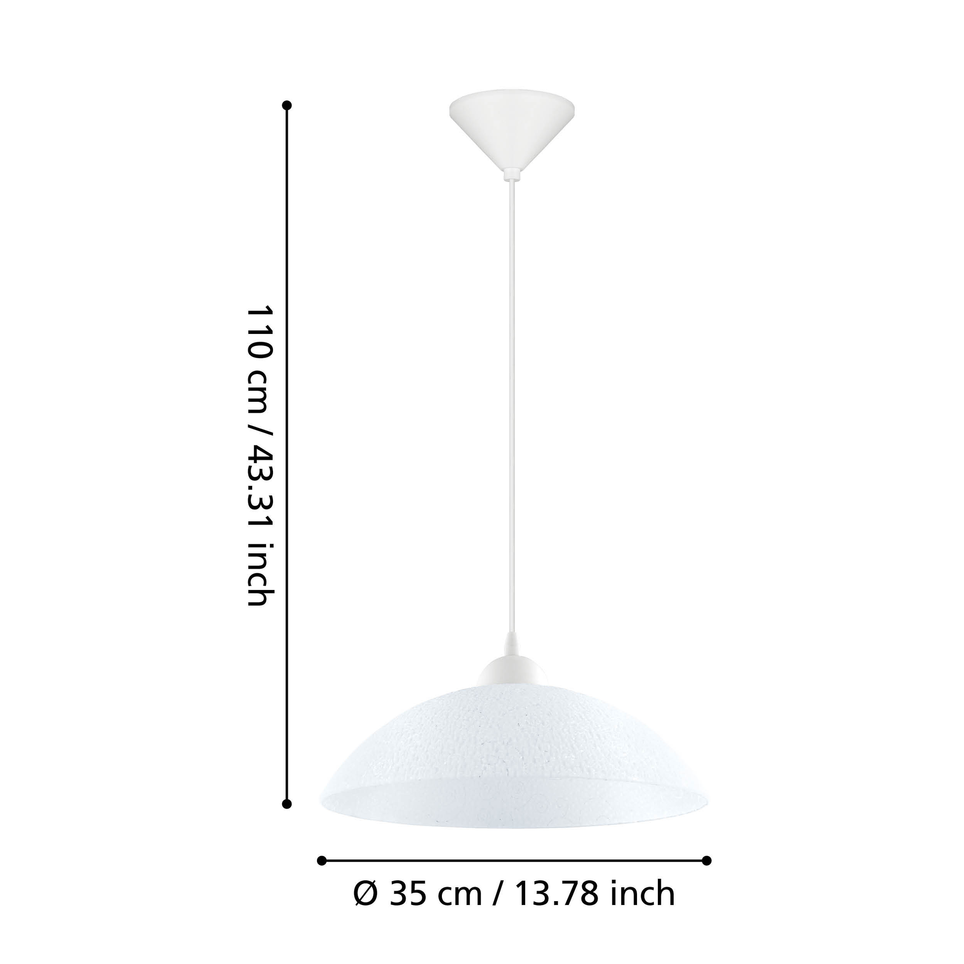 Пендел VETRO White 1xE27 Eglo Ø35CM
