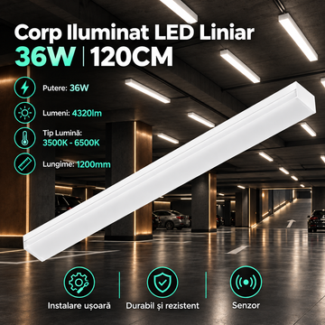 LED линейно осветително тяло Proline със сензор 120 см 36W 4320lm CCT IP40