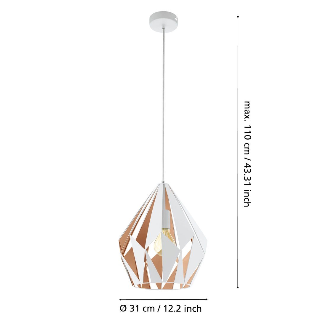 Пендел CARLTON 1 White & Gold 110CM Eglo