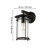 Aplica Exterior Tip Felinar VALDEO Black Eglo NEAGRA / APLICA PERETE Wall Light Fixtures