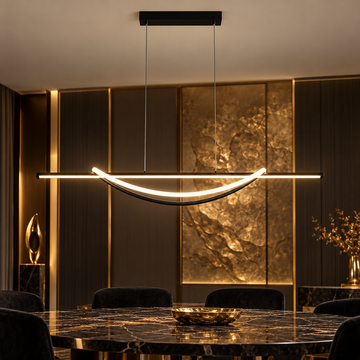 LED осветително тяло SIMA висящо Black еквивалент 500W с дистанционно