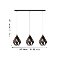 Окачено осветително тяло CARLTON 1 Black 110CM