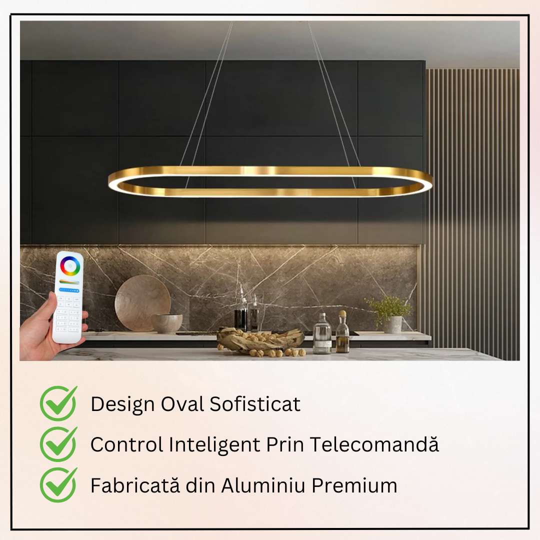 Осветително тяло LED KING Gold 1 Сегмент Овал Еквивалент 400W Дистанционно