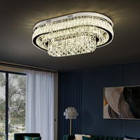 LED осветително тяло от кристал за таван 85x50cm Grand Aurora с дистанционно, еквивалент 1000W