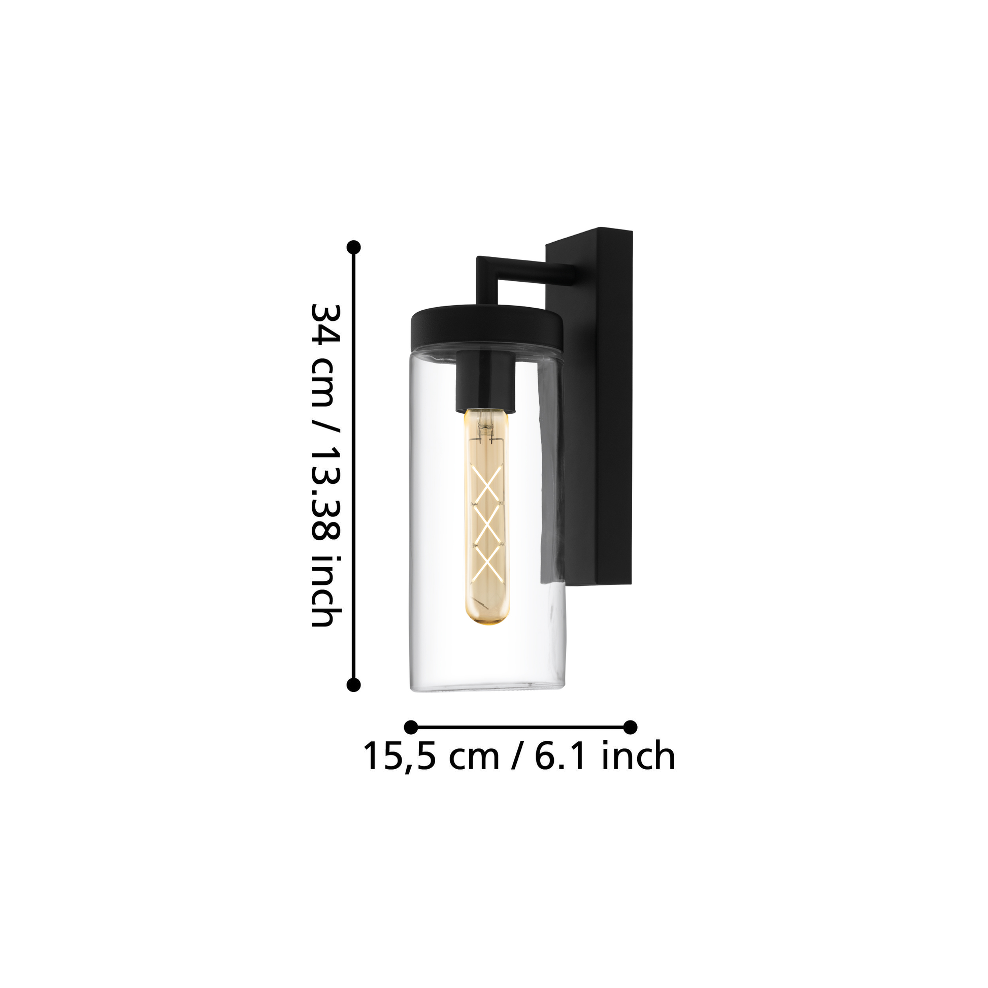 Aplica Exterior BOVOLONE Black Eglo NEAGRA / APLICA PERETE Wall Light Fixtures