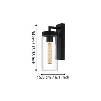 Aplica Exterior BOVOLONE Black Eglo NEAGRA / APLICA PERETE Wall Light Fixtures