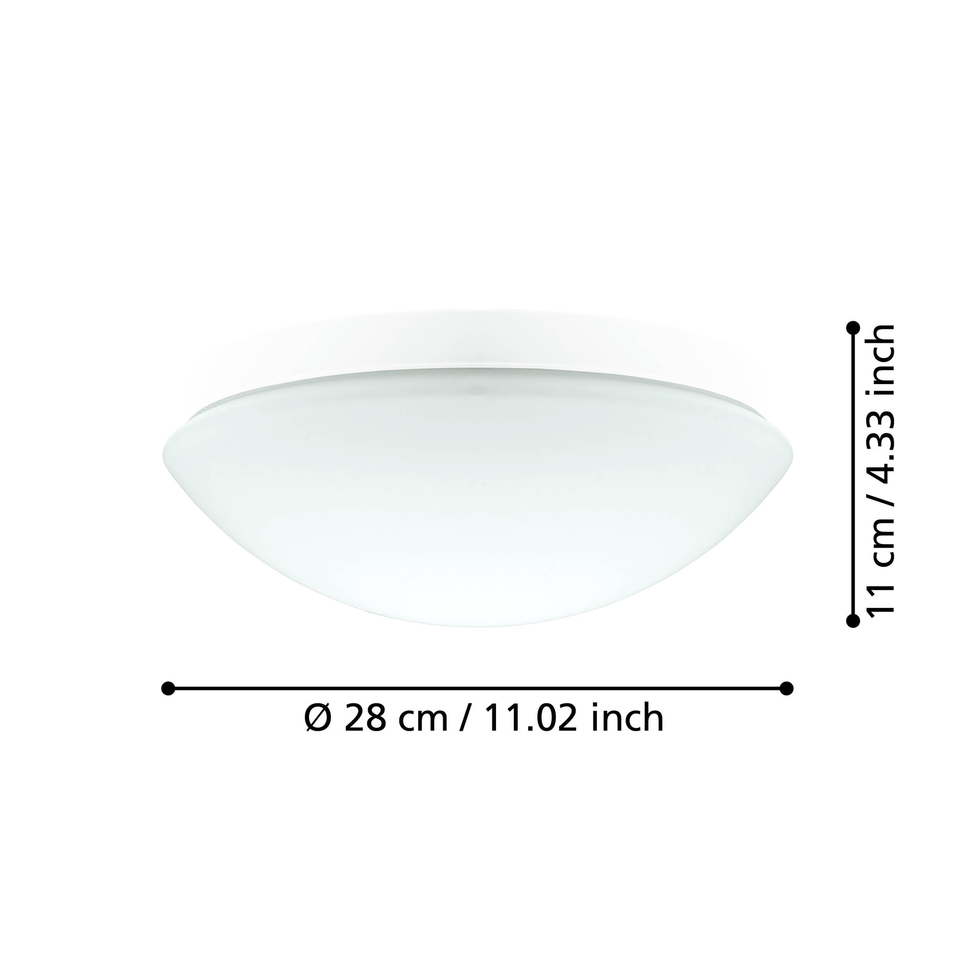 Аплик/Плафониера BARI-M IP44 Бял 27.5CM Кръгла EGLO