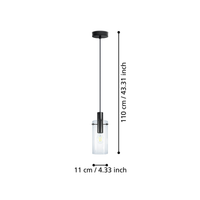 Пендел MONTEFINO Black 1xE27 Eglo Ø11CM