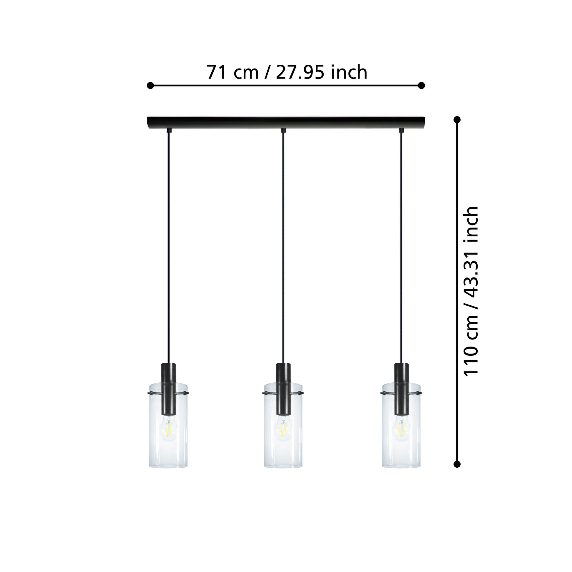 Осветително тяло висящо MONTEFINO Black 110CM