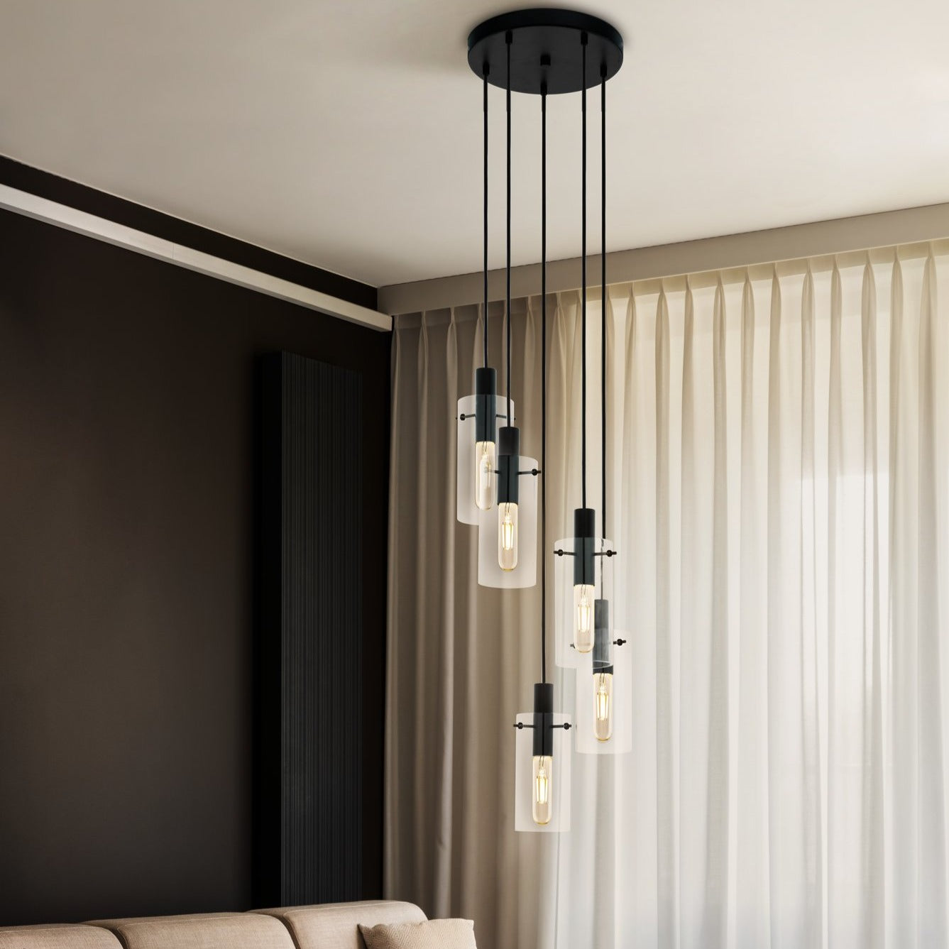 Осветително тяло висящо MONTEFINO Black 150CM