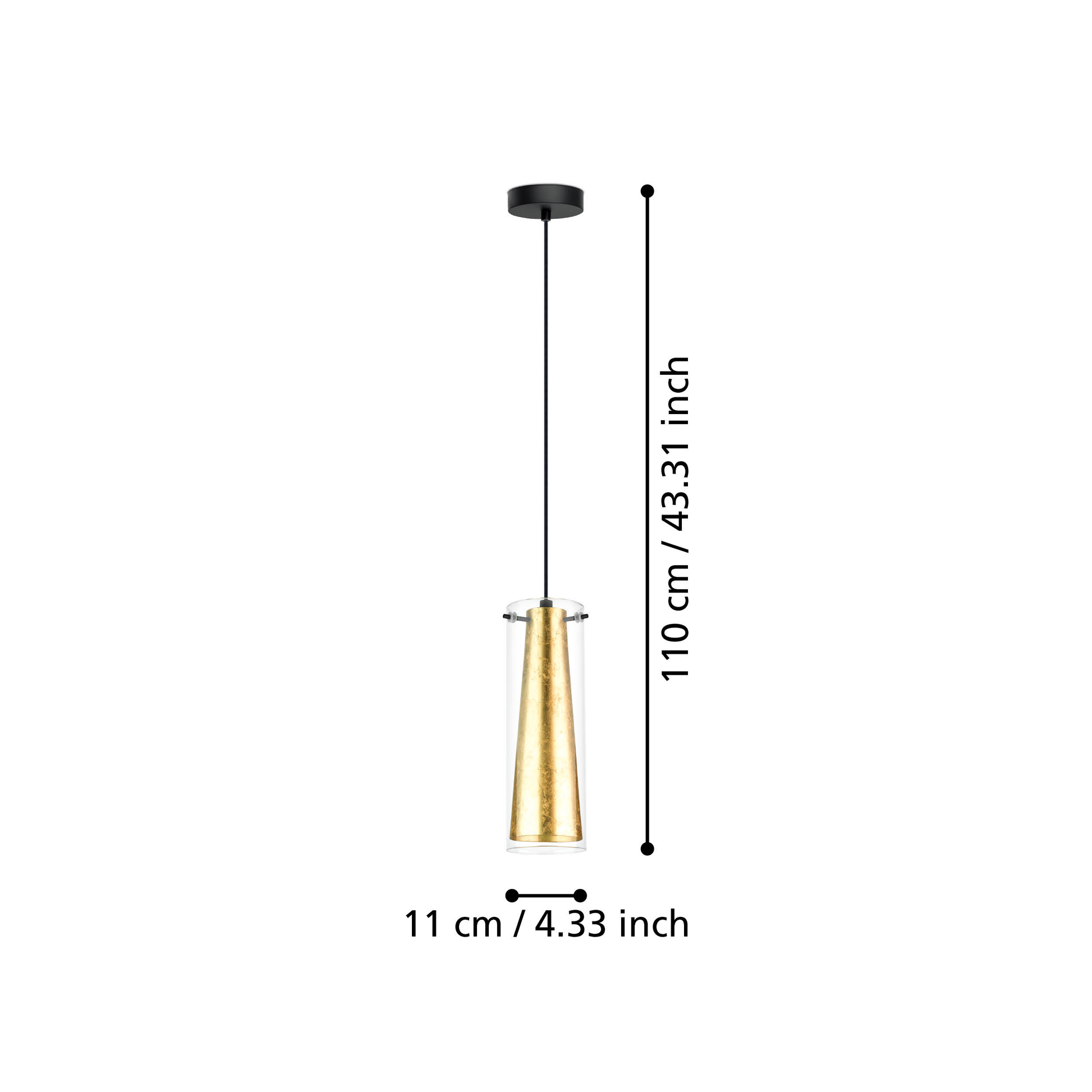 Пендел PINTO GOLD Gold & Black 1xE27 Eglo Ø11CM
