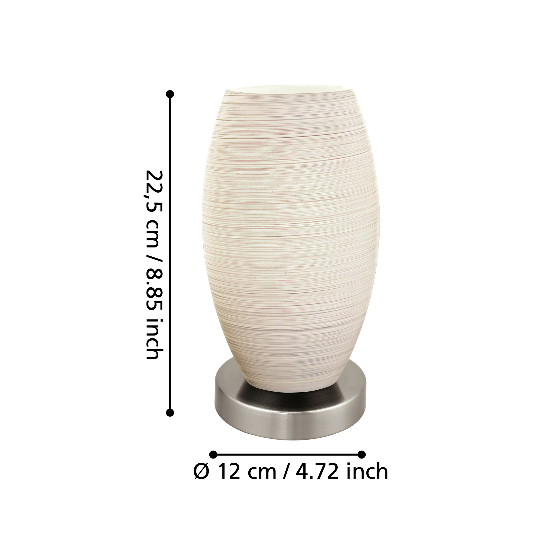 Декоративна лампа BATISTA 3 White & Silver Ø12CM
