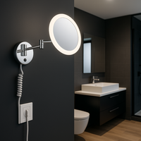 LED аплик за баня, регулируем с лупа и бутон on/off