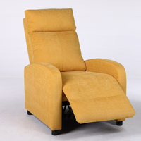 Релакс фотьойл с механизъм Recliner, текстил жълт
