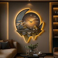 LED аплик тип картина с часовник MoonClock 60cm