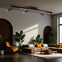 Lustra LED cu 4 Spoturi pe Sina ZENO Black NEAGRA / 133CM led ceiling light