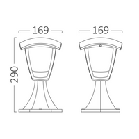 Felinar de Gradina BERLIN Black NEAGRA / STALP ORNAMENTAL / E27 EXTERIOR LAMP