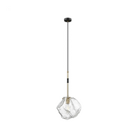 Pendul 1xE27 Matte Black + Gold IceArt NEGRU + AURIU / MINIMALIST DESIGN Lighting Fixtures