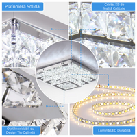 LED осветително тяло Cristal Exquisite Round Еквивалент 800W с дистанционно