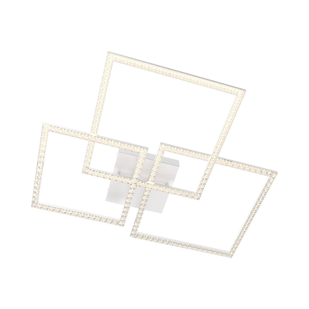 LED осветително тяло 3 Squares Cristal White еквивалент 800W с дистанционно