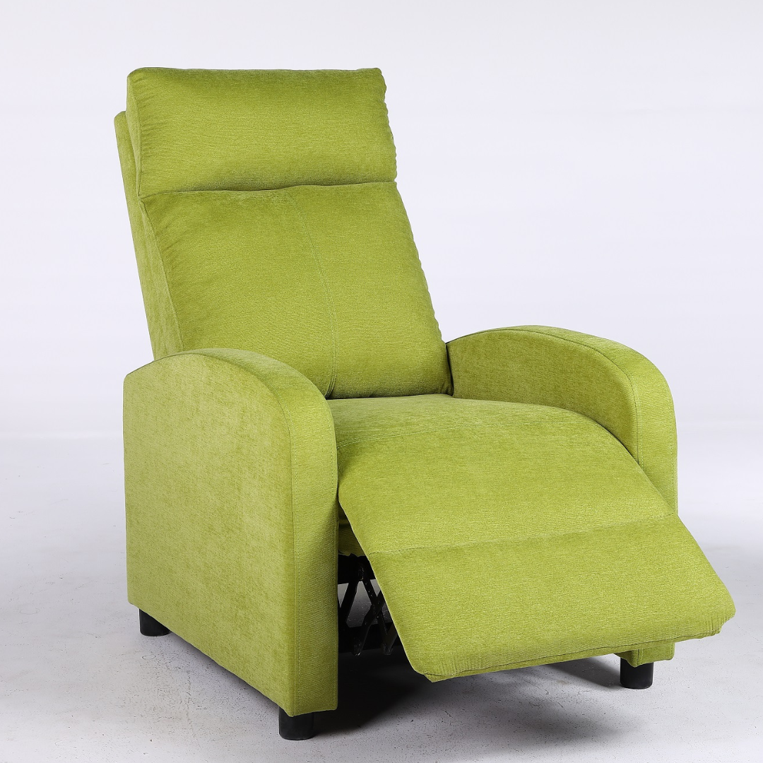 Релакс фотьойл с механизъм Recliner, зелена дамаска