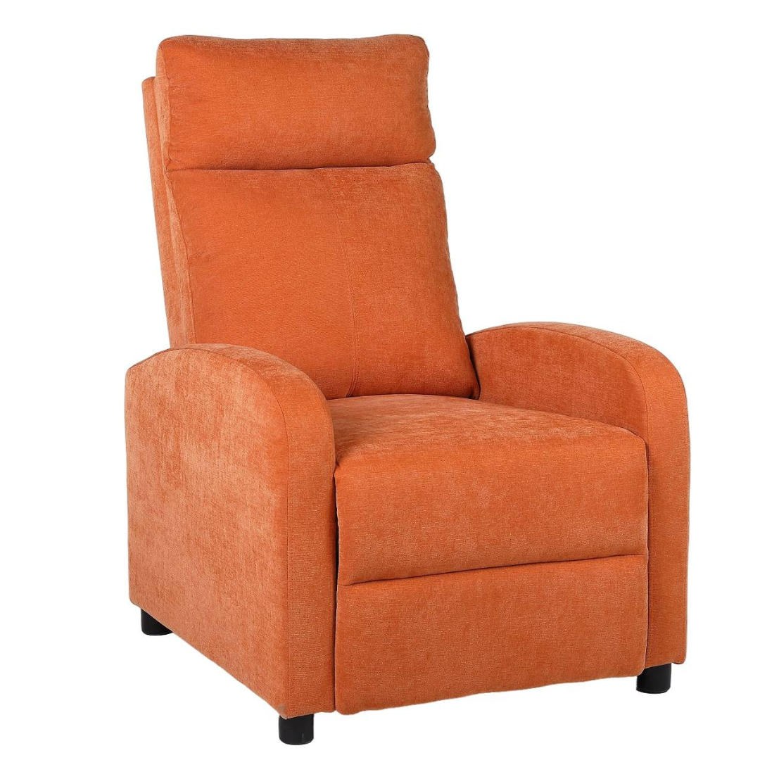 Релакс фотьойл с механизъм Recliner, текстил, оранжев