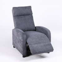 Релакс фотьойл с механизъм Recliner, тъмно сив текстил