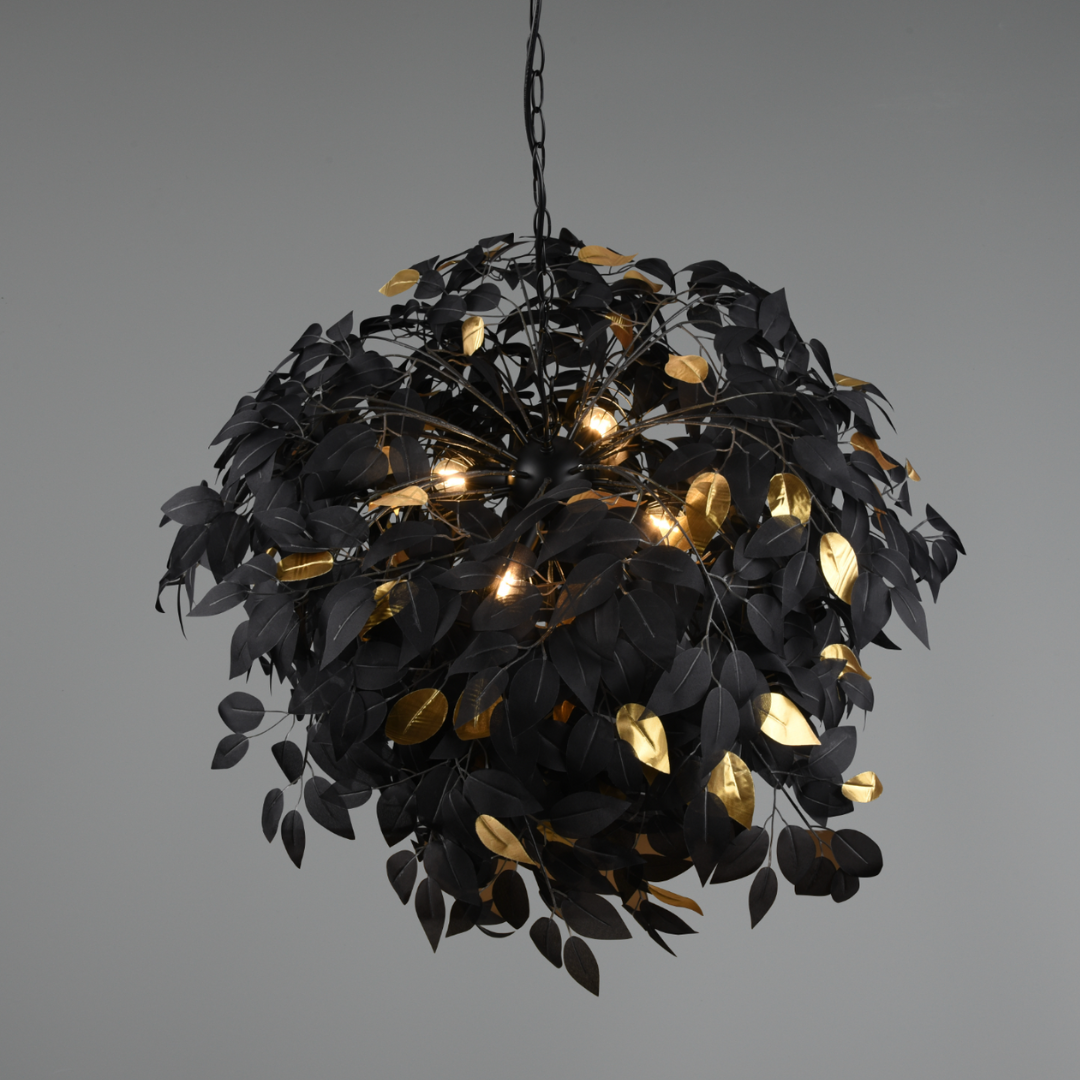 Осветително тяло висящо Luxury LEAVY Black