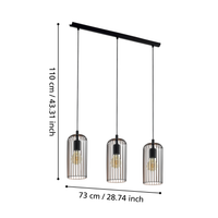 Осветително тяло висящо ROCCAMENA Black 110CM