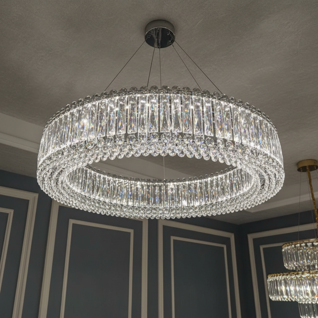 LED осветително тяло висящо ALESSO Cristal Silver еквивалент 400W