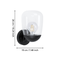 Аплик DONATORI Black Абажур Прозрачен EGLO 26CM
