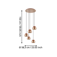 Lustra Suspendata ROCAMAR 1 Gold 150CM AURIE / ABAJUR / 110CM Chandeliers