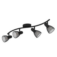 Осветително тяло с 4 регулируеми спота Black CAROVIGNO 64CM