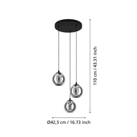 Окачено осветително тяло ARISCANI Black 110CM