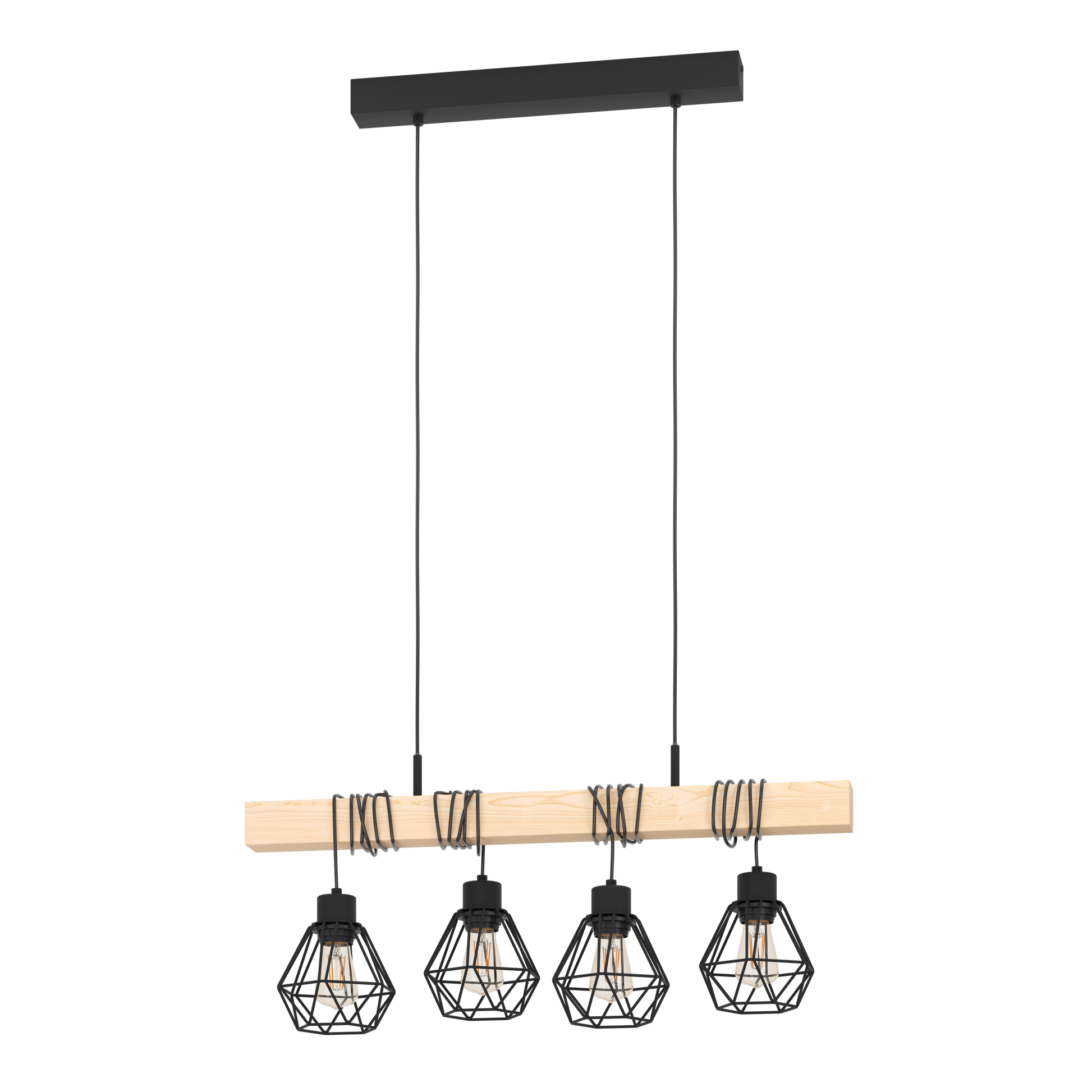 Осветително тяло TOWNSHEND Black & Wood Eglo