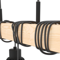 Lustra Suspendata TOWNSHEND Black & Wood Eglo Chandeliers