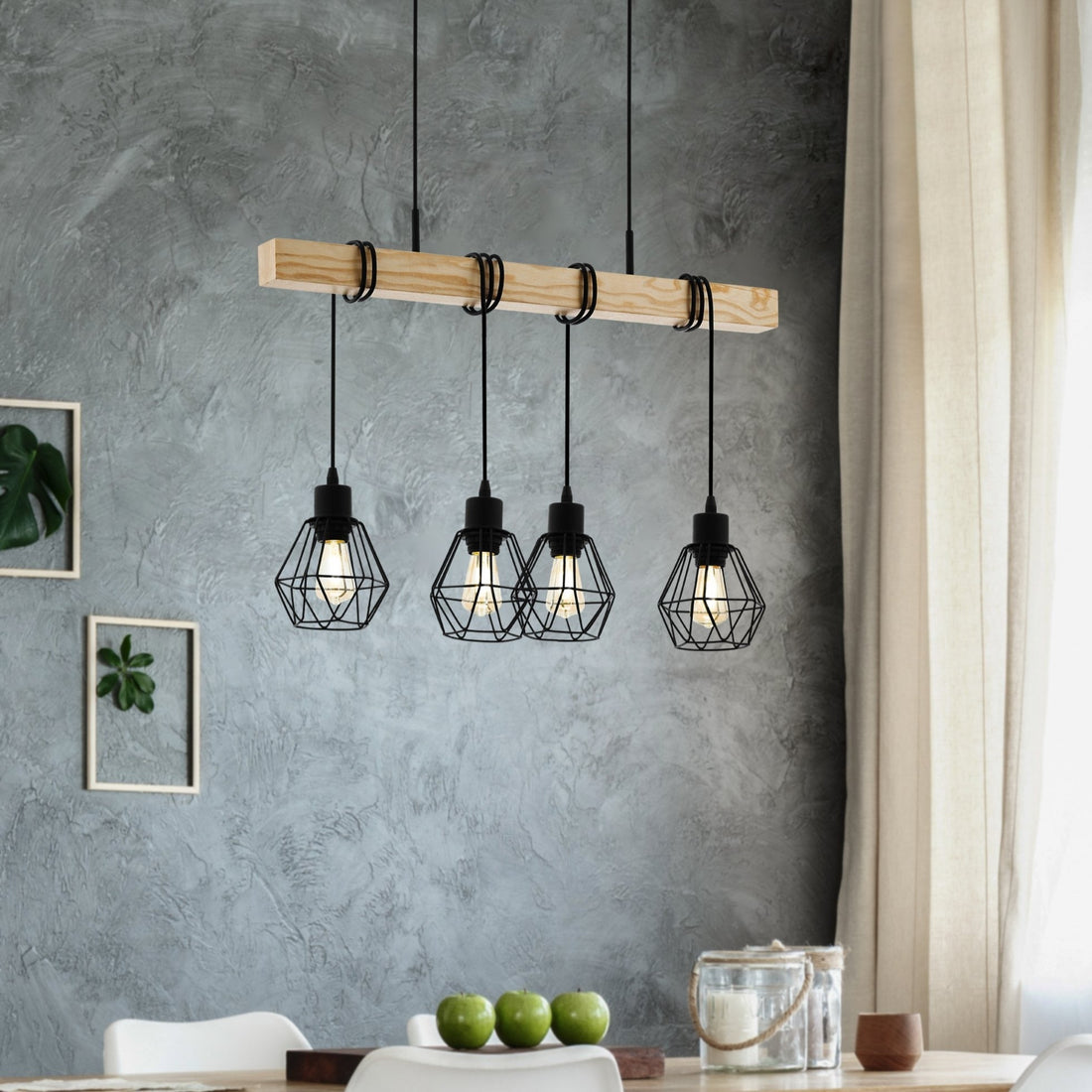 Осветително тяло TOWNSHEND Black & Wood Eglo