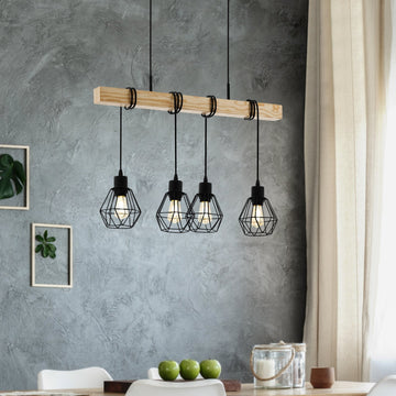 Осветително тяло TOWNSHEND Black & Wood Eglo