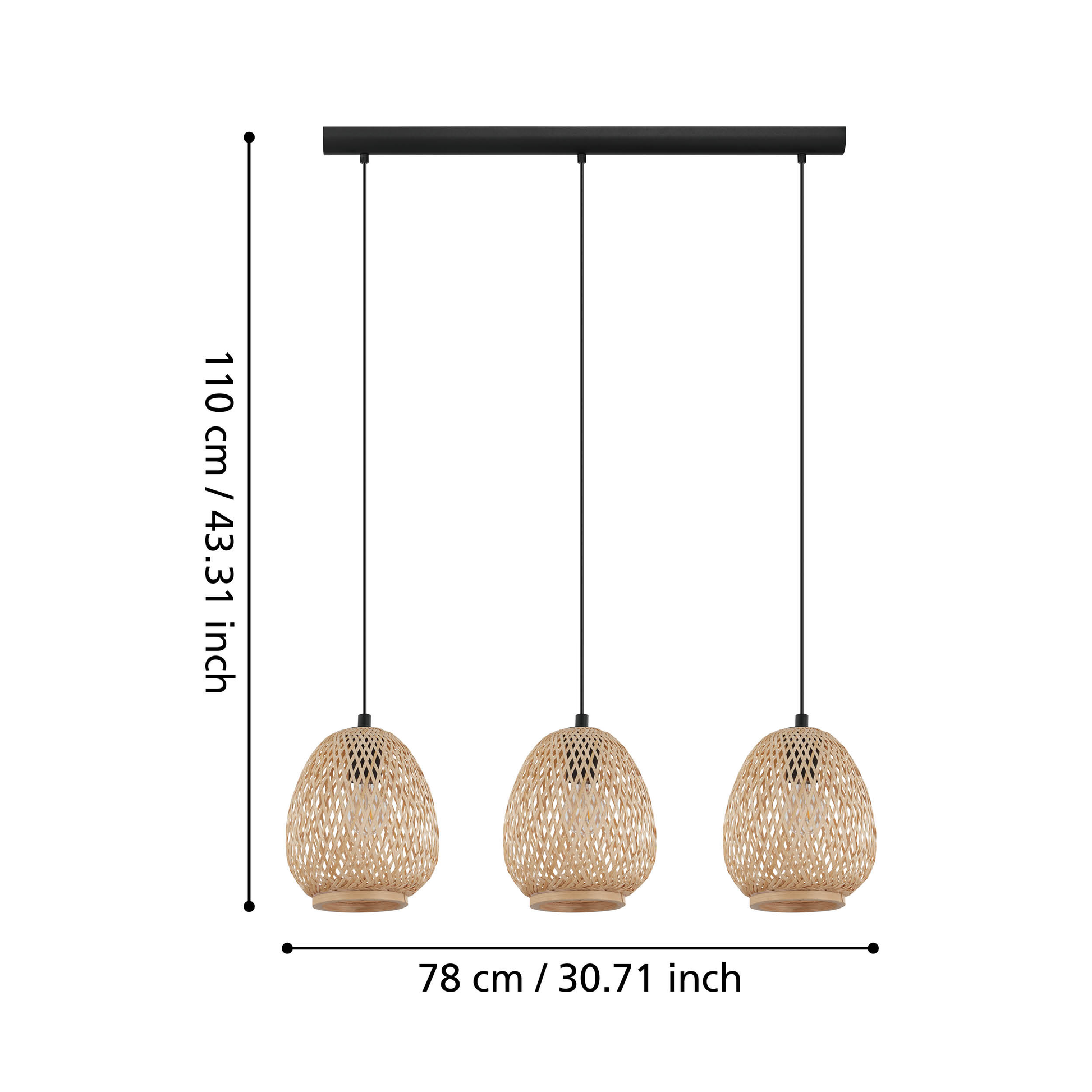 Окачено осветително тяло DEMBLEBY Wood 110CM