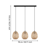 Окачено осветително тяло DEMBLEBY Wood 110CM
