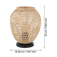 Декоративна лампа DEMBLEBY Wood 25CM