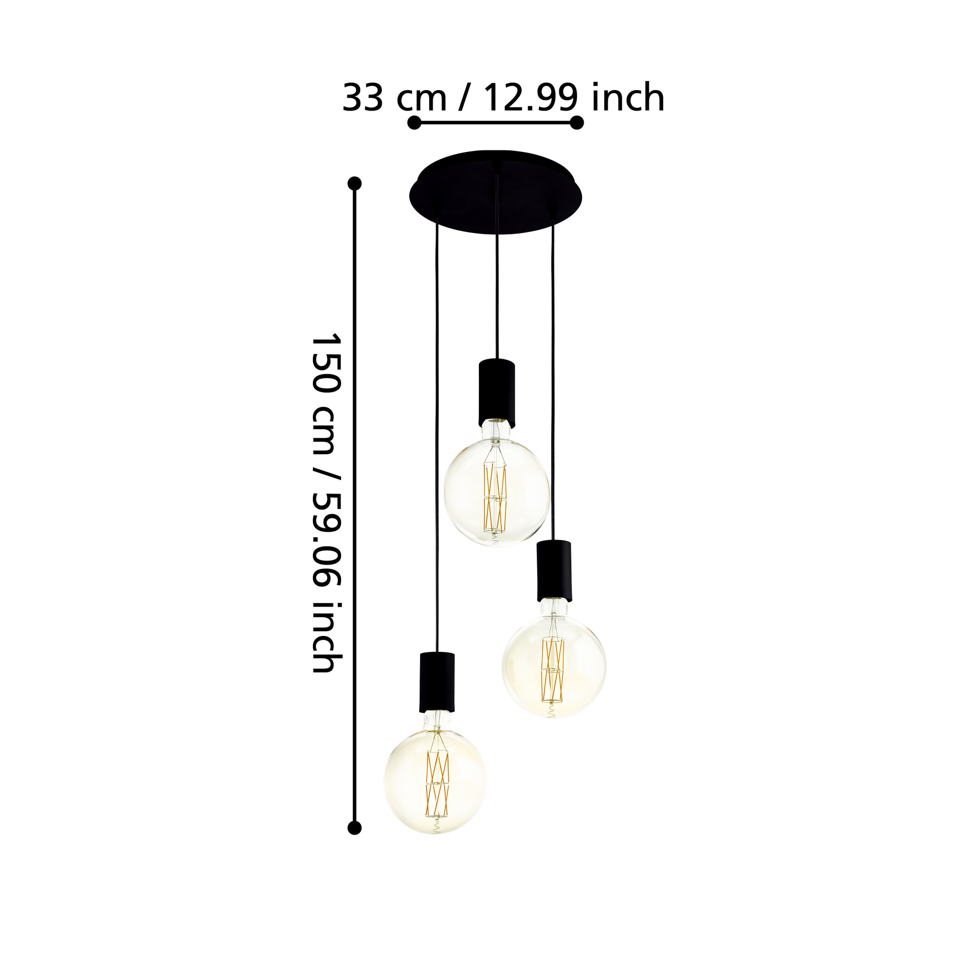 Осветително тяло висящо POZUETA Black 150CM