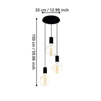 Осветително тяло висящо POZUETA Black 150CM