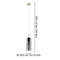 Пендел SELVINO Black & Silver 1xE27 Eglo Ø10CM