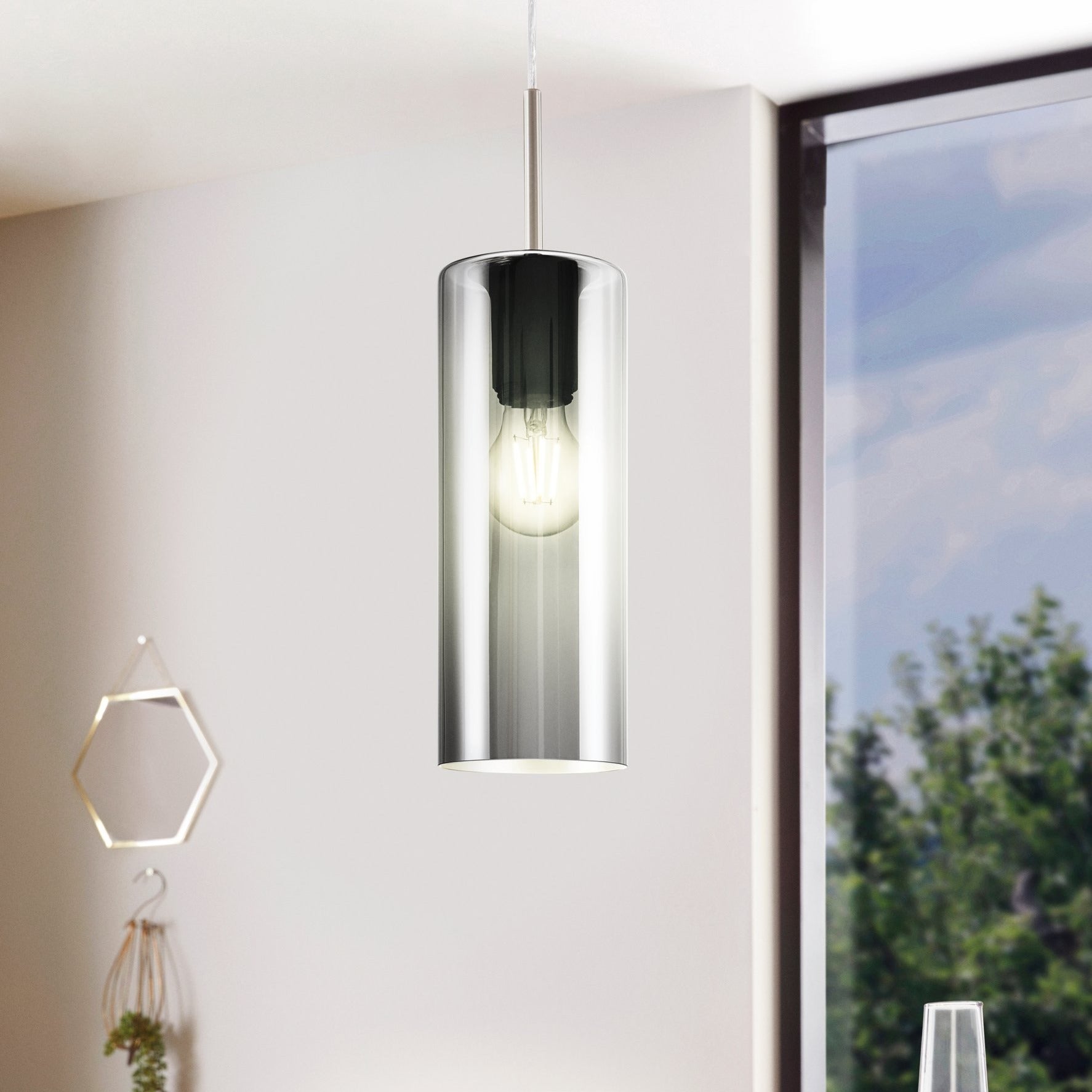 Пендел SELVINO Black & Silver 1xE27 Eglo Ø10CM